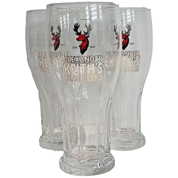 Alexander Keith India Pale Ale Beer Pint Glasses Canada Nova Scotia set of 3 EUC - Picture 2 of 6